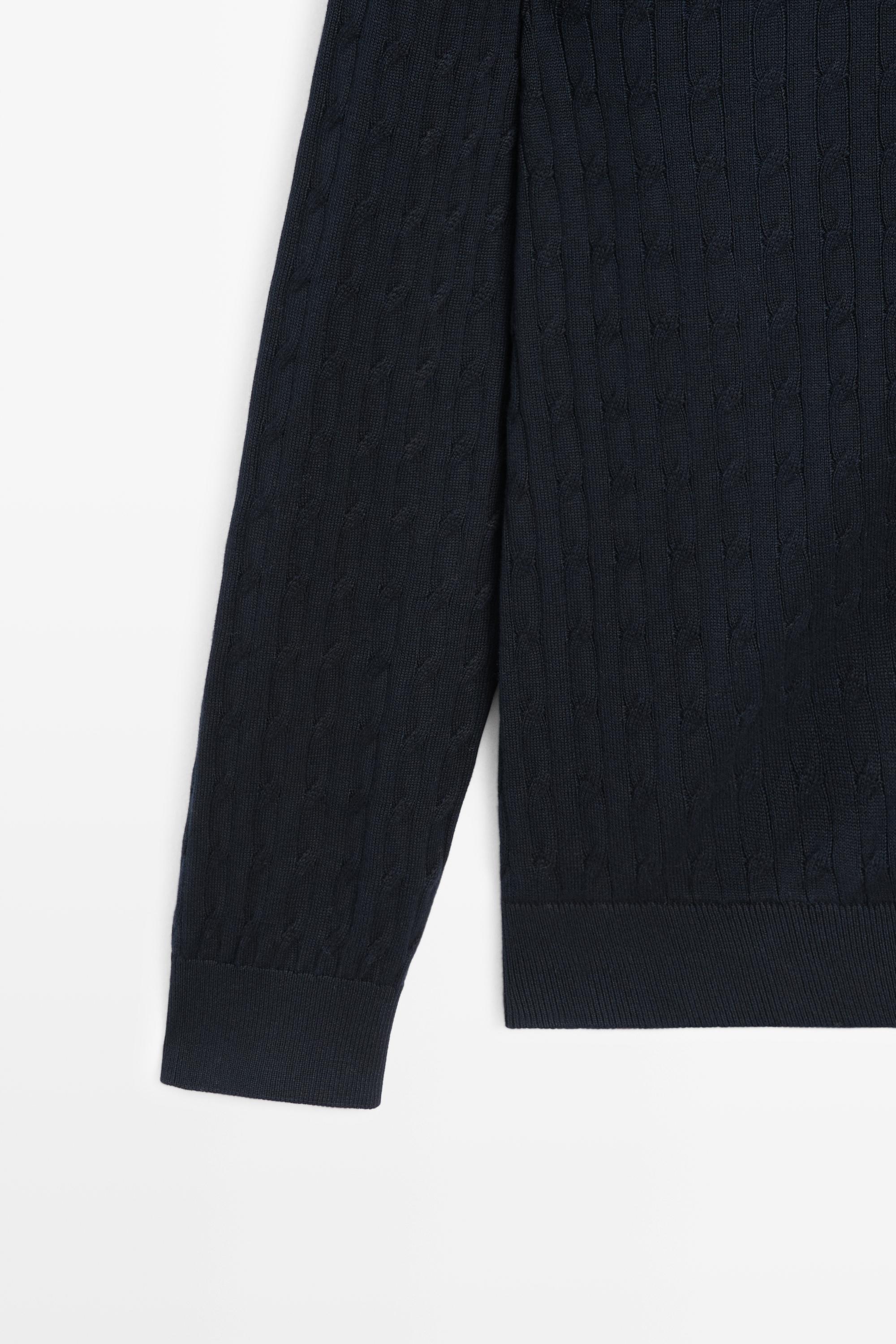 100% cotton braided knit cardigan